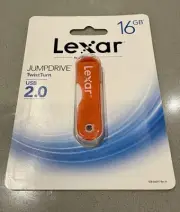 Lexar by Micron 16GB USB 2.0 TwistTurn Jump Drive RED NEW ~ E2B
