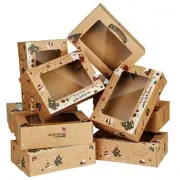 12 Packs Christmas Cookie Boxes 8.6 * 6 * 2.7in Cookie Boxes Cookie Boxes for...