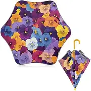 [ODAWA] Kid Umbrellas Girl Retro Flower Purple Kids Umbrellas, J Handle Golf Stick Umbrella