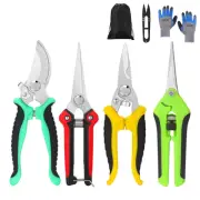 5 pack Garden Pruning Shears Stainless Steel Blades, Handheld Scissors Set wi...