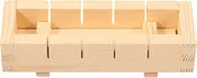 Wooden Sushi Maker Rice Mold Sushi Making Kit Set, Rectangular Press, Rice Machine, Oshizushi Mold Box Kitchen Sushi Tool (Wood Color-with Groove)