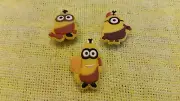 CAVEMAN MINIONS shoe charms/cake toppers!!! Set of 3! FAST USA SHIPPING!