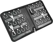 [Bstansion] Portable Zippered Key Case,Leather Key Organizer with 24 Hooks Key Storage,Portable Manager and Landlord Key Holder,Zipper Keys Organizers for Estate Agent,Hotel Executives,Car Service Key Box