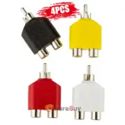 RCA 1 Female to 2 Male RCA 1 Male to 2 Female Audio Y-Converter Splitter Adapter