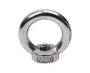 Ring Eye Nuts, M10 4pcs,304 Stainless Steel, Lifting Metric Coarse Male Threaded Machinery Roof Rack Boat Shade Automotive Bolts Screws Thread SUS