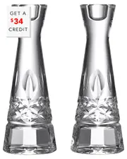 Waterford Set of 2 Lismore 8in Round Candlesticks with $34 Credit
