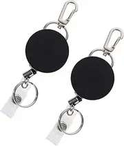 BCOATH 2Pcs Retractable Key Chain Badge Holder and Material Elastic Id Badge Holders with Reel Clip Practical Key Organizer for Work Id and Business Cards