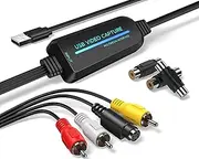 VHS to Digital Converter -1080p USB 2.0 Capture Card - Converts VHS, Mini DV, Hi8, DVD and VCR to Digital for Mac/Windows