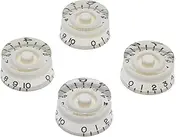 [Black Dog Music] Set of 4 White LP Style Guitar Control Knobs Volume Tone for Epiphone Les Paul Style Electric Guitar