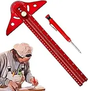 Woodworking Scribe - Woodworking Angle Measuring Tool | Multifunctional High-Precision Aluminum Adjustable Lightweight Gauge Ruler for Measuring Engineering Marking