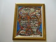 20" TSS PAINTING CONTEMPORARY MODERNIST AMERICAN ABSTRACT PORTRAIT EXPRESSIONIST