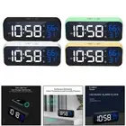 Music Digital Alarm Clock Large Temperature Humidity Display for Home