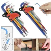 9Pcs Metric Allen Key Set Metal Hex Key Allen Wrench Set 9 Sizes Chrome GrQUs