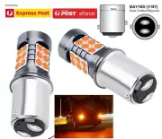 2X BAY15D TURN SIGNAL INDICATOR LIGHT 1157 CANBUS 3030 LED BULB GLOBE AMBER
