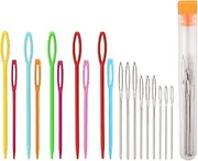 AIEX 30Pcs Plastic Sewing Needles and 9Pcs Large Eye Blunt Needles, Colorful Safety Yarn Lacing Weaving Sewing Needles for Kids Craft Needle Projects