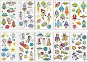 Cartoon Space Tattoo Sticker Waterproof Interstellar Universe Temporary Sticker