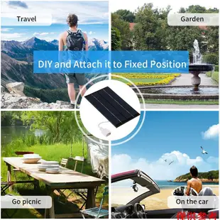 Sun6 2W/5V便攜式太陽能充電器，帶USB端口單晶硅緊湊型太陽能電池板電話手機電源銀行充電器，適用於露營徒步旅行旅