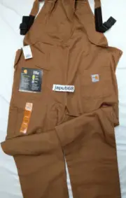 Carhartt Mens Flame Resistant Canvas Bib Overall UNLINED LARGE TALL [G2-163]