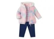 Little Me Girls Adorable 3-Piece Set Long Sleeve Shirt Pants & Jacket (Pink,12M)