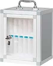 Aluminum Alloy Lockable Phone Secure Box, Easy-to-Carry Mobile Phone Storage Cabinet,Wall-Mounted Cell Phone Organizer,Secure Phone Cabinet (Color : Silver, Size : 12)