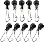Labymos 10pcs Fishing Zip Slider Beads Fishing Line Snap Hook Connector Terminal Tackle Line Rigs