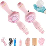 Colorful Smoke Bubble Machine, Magic Interactive Fog Bubbles Machine for Party, Magic Interactive Fog Wand with Elastic Smoke Effect, Lightweight Design (Pink,2pcs)