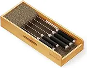 SpaceAid Knife Drawer Organizer Bamboo Insert Dock, Kitchen Steak Knives Holder Organizers Block for Drawer in Storage Organization (Small), 22DJKK-RM01-S