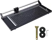 24 Inch Manual Precision Rotary Paper Trimmer, Tabletop Metal Paper Cutter with Scale and Positioning Ruler, Heavy Duty Rolling Cutter, 0 to 60° Cutting Angle, for Offices, Schools