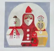 Love You More Hand painted Needlepoint Canvas Christmas Nesting Dolls Matryoshka