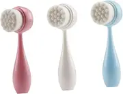FOMIYES 3pcs Manual Face Cleansing Brush Pore Deep Cleansing Exfoliating Massaging Facial Brushes for Healthy Skin Travel Friendly Face Wash Tools