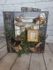 Scrapbook blank page Junk Journal Grimoire Cottage Witch Garden Butterflies