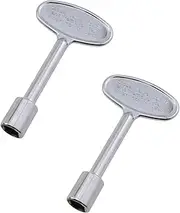 CTWHA 2PCS Natural Gas Meter Box Gas Valve Key Silver Brass Polished Universal Gas Valve Key for Gas Fire Pit for 1/4 inch 5/16 inch Swivel Ball Outdoor Fireplace Key