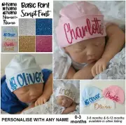 Baby Beanie Hat Cap PERSONALISED Newborn 0-3months baby shower gift custom name