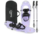 25 " Light Weight Aluminum Snow Shoes with Trekking Poles, Crampon Protector