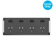 Clipsal Pro Quad Powerpoint 10A Skin Black | P3015-4C-BK