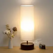 3 Way Dimmable Touch Control Table Lamp, Bedside Table Lamp with Dark Brown B...
