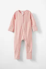 [Cotton On Kids] Cotton On Kids - The Long Sleeve Zip Romper - Zephyr/hearts 3-6M ZEPHYR/HEARTS