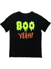 Boys Black & Green Slime Boo Yeah Halloween T-Shirt Costume Tee Shirt