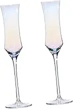 UTHCLO 2Pcs Colorful Glass Stemware Elegant Goblet for Home Restaurants Chic Design for Wine Water Juices More Smooth Rim Meticulous Workmanship