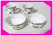 VILLEROY & BOCH FRENCH GARDEN 2 Soup Cup & 2 Coffee MUGS Made in Germany Nwtag