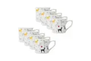 8PK Mikasa Stoneware Fluted Coffee Mug Tea Water Milk Cup Drinkware 250ml Dog