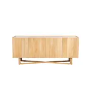[James Lane] Milo Flute Mango Wood & Marble Top Buffet