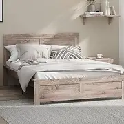OIKITURE Wooden Bed Frame Queen Size Beds Platform, Bed Frame Platform with High Bed Leg, Compatible with Australian-Sized Mattresses, 210X173X100cm