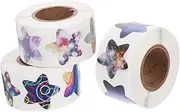 ROMISBABA 3 Rolls Dreamy Sky Reward Stickers Removable Pentagram Classroom Stickers for Art Crafts and Teacher Incentives Decorative