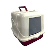 Front Open Hooded Portable Cat Toilet Litter Box Tray House With Handle Scoop