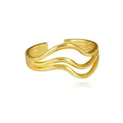 Culturesse Selene Artisan 18K Gold Plating Adjustable 2cm Open Ring Jewellery