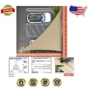 Custom 19' x 21' Right Triangle Sand Beige Sun Shade Sail - 95% UV Protection