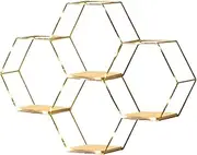 Floating Shelves | Modern Hexagonal Wall Shelves | Honeycomb Geometric Wall Shelves | Honeycomb Shelves with Lights | Display Shelves | Living Room Shelves | Shelves for Home Fuhexagon Wall