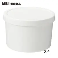 在飛比找momo購物網優惠-【MUJI 無印良品】聚丙烯旋帽圓形便當盒/白色/460ml
