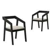 Lincoln Set of 2 Dining Chairs – Black and Beige